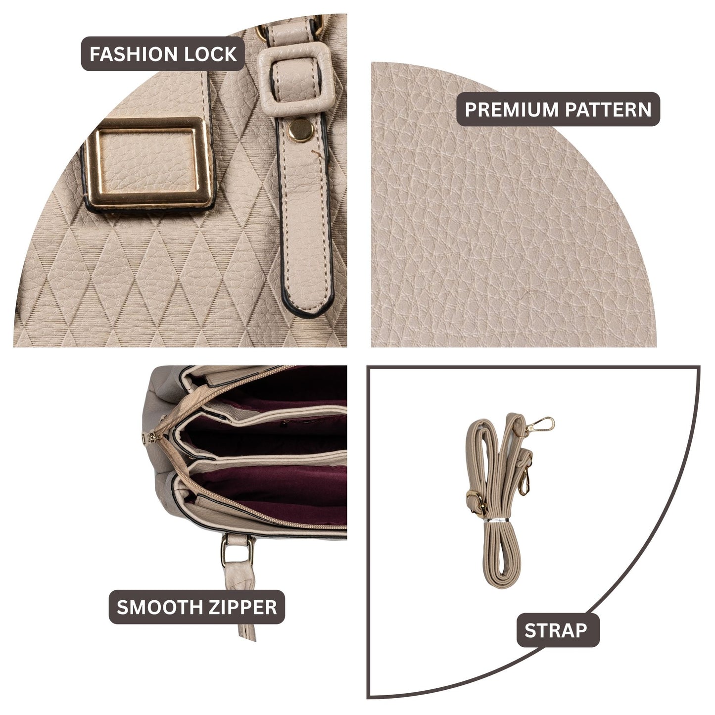 HB155- Elegant Textured Handbag | Premium Quality | Regular Use | Luxury Style | Imported
