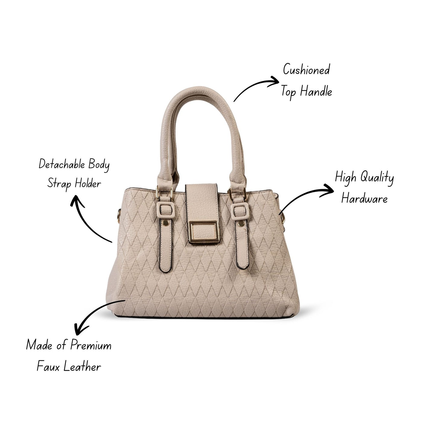 HB155- Elegant Textured Handbag | Premium Quality | Regular Use | Luxury Style | Imported