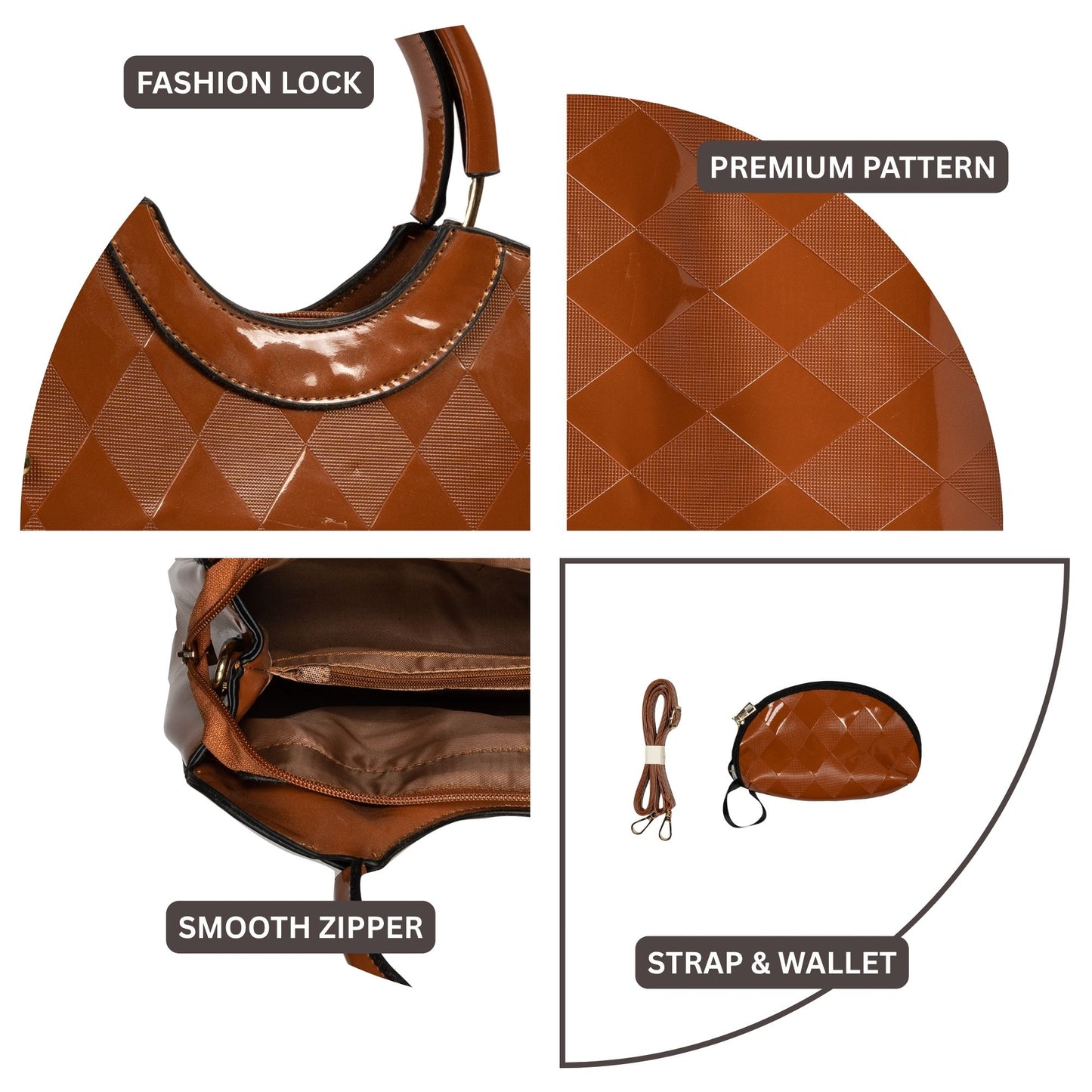 HB157- Elegant Textured Handbag | Premium Quality | Regular Use | Luxury Style | Imported