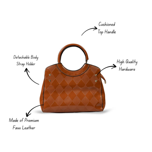 HB157- Elegant Textured Handbag | Premium Quality | Regular Use | Luxury Style | Imported