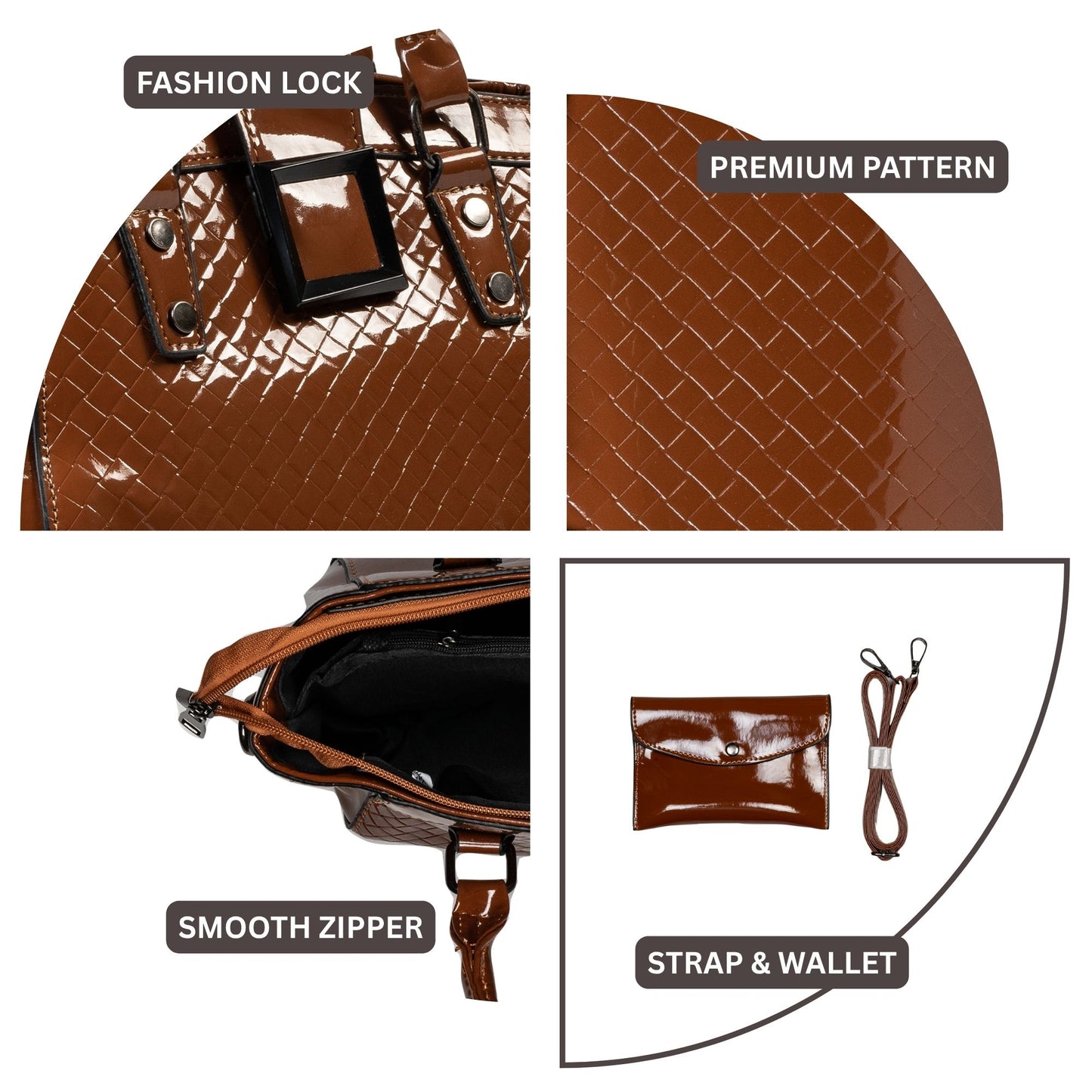 HB159- Elegant Textured Handbag | Premium Quality | Regular Use | Luxury Style | Imported
