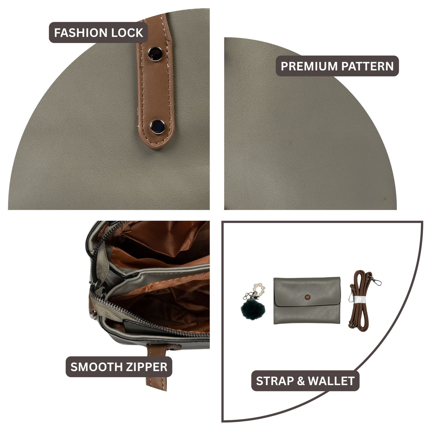 HB160- Elegant Textured Handbag | Premium Quality | Regular Use | Luxury Style | Imported