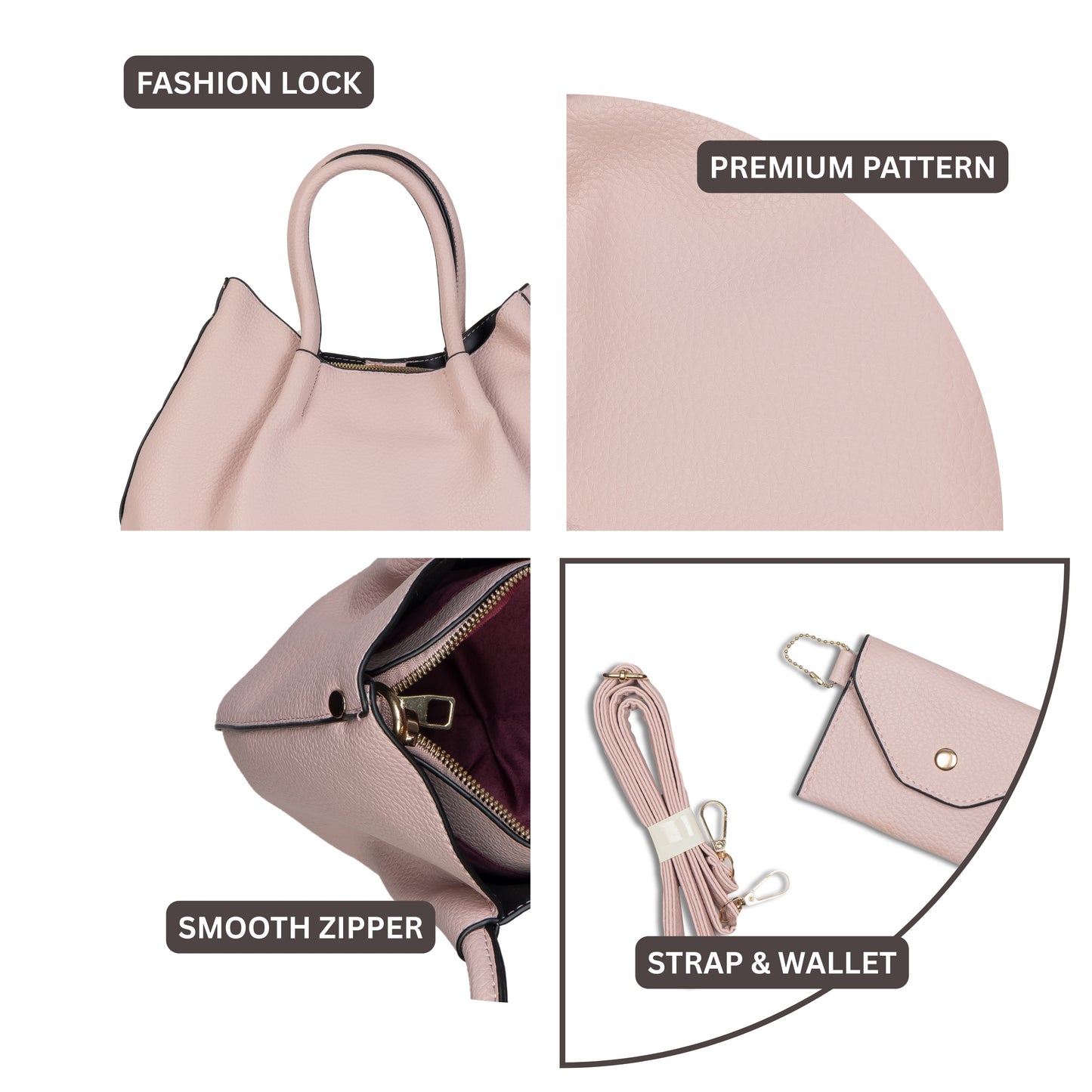 HB123- Elegant Textured Handbag | Premium Quality | Regular Use | Luxury Style | Imported