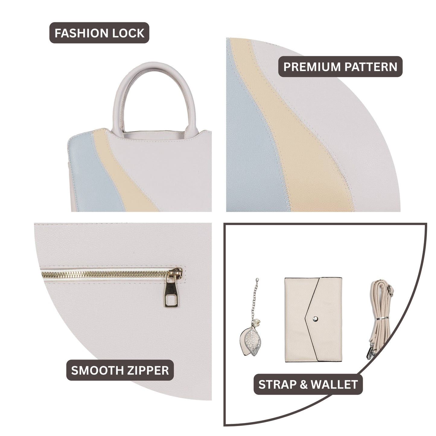 HB124- Elegant Textured Handbag | Premium Quality | Regular Use | Luxury Style | Imported