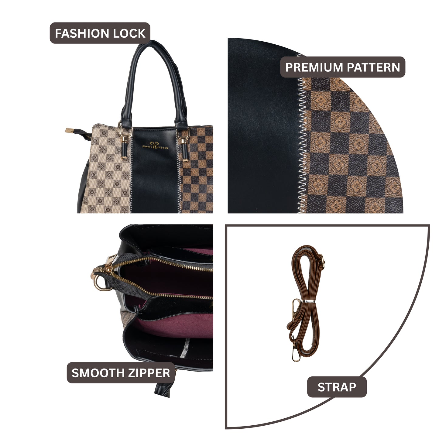 HB125- Elegant Textured Handbag | Premium Quality | Regular Use | Luxury Style | Imported