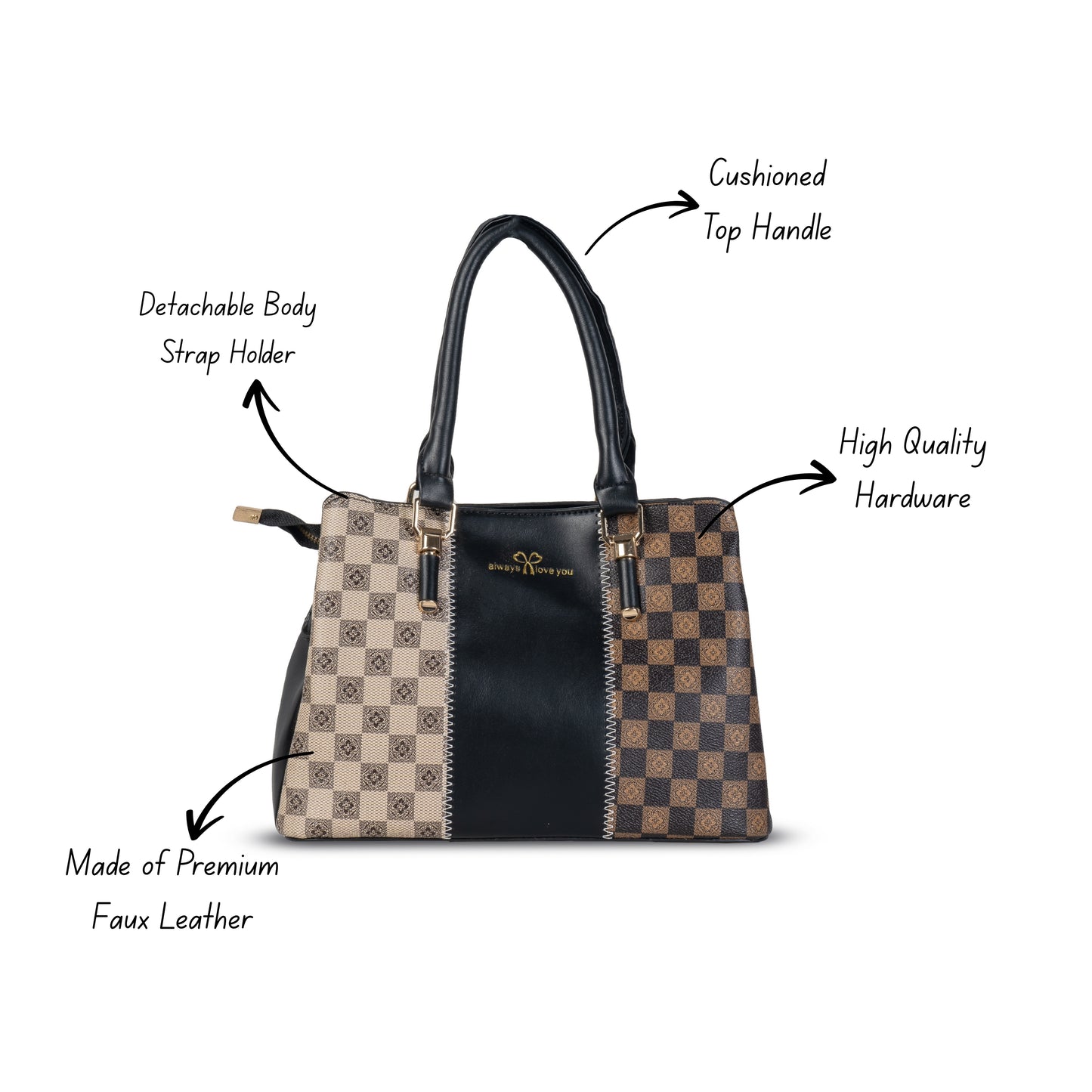 HB125- Elegant Textured Handbag | Premium Quality | Regular Use | Luxury Style | Imported