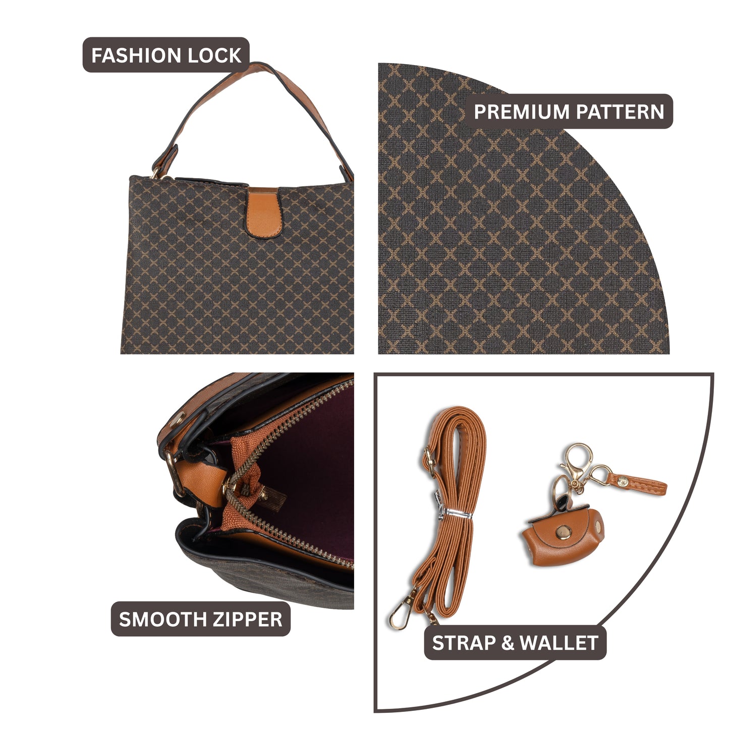 HB127- Elegant Textured Handbag | Premium Quality | Regular Use | Luxury Style | Imported