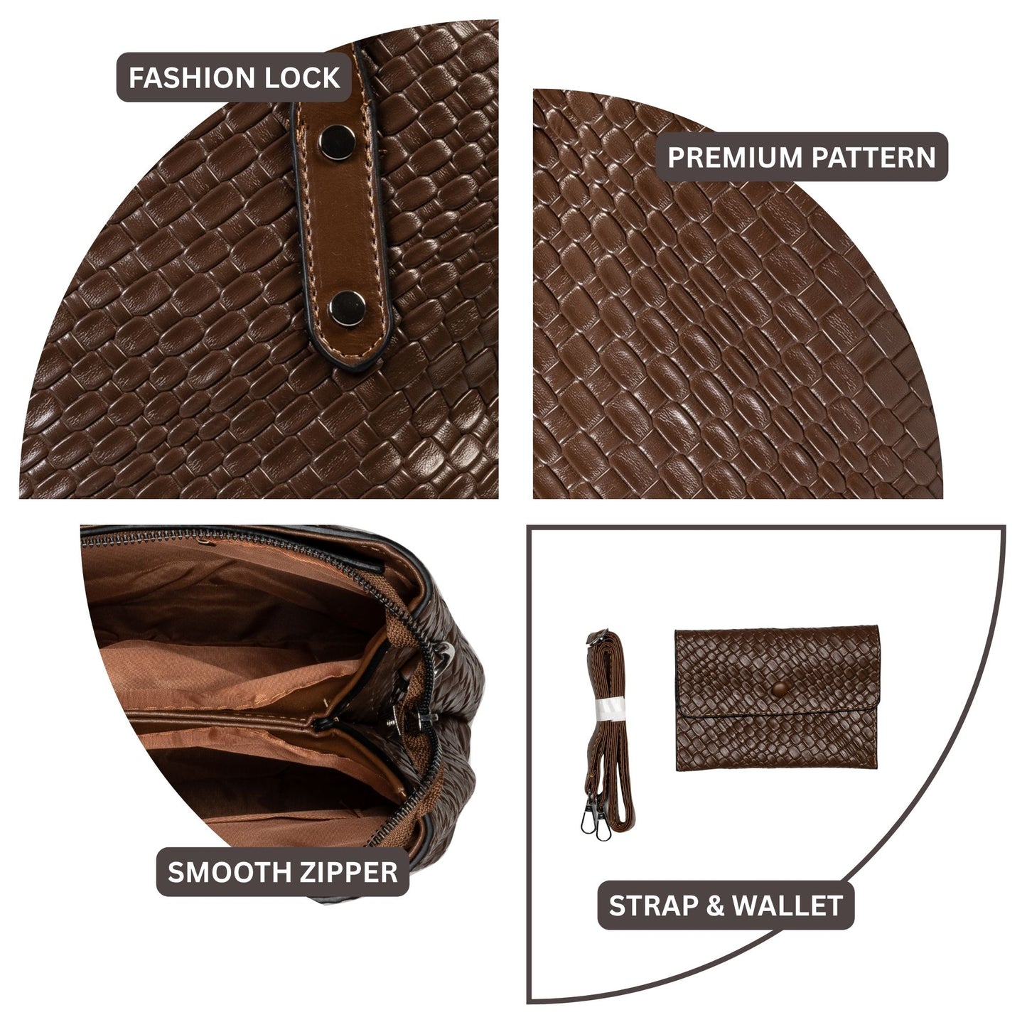 HB143- Elegant Textured Handbag | Premium Quality | Regular Use | Luxury Style | Imported