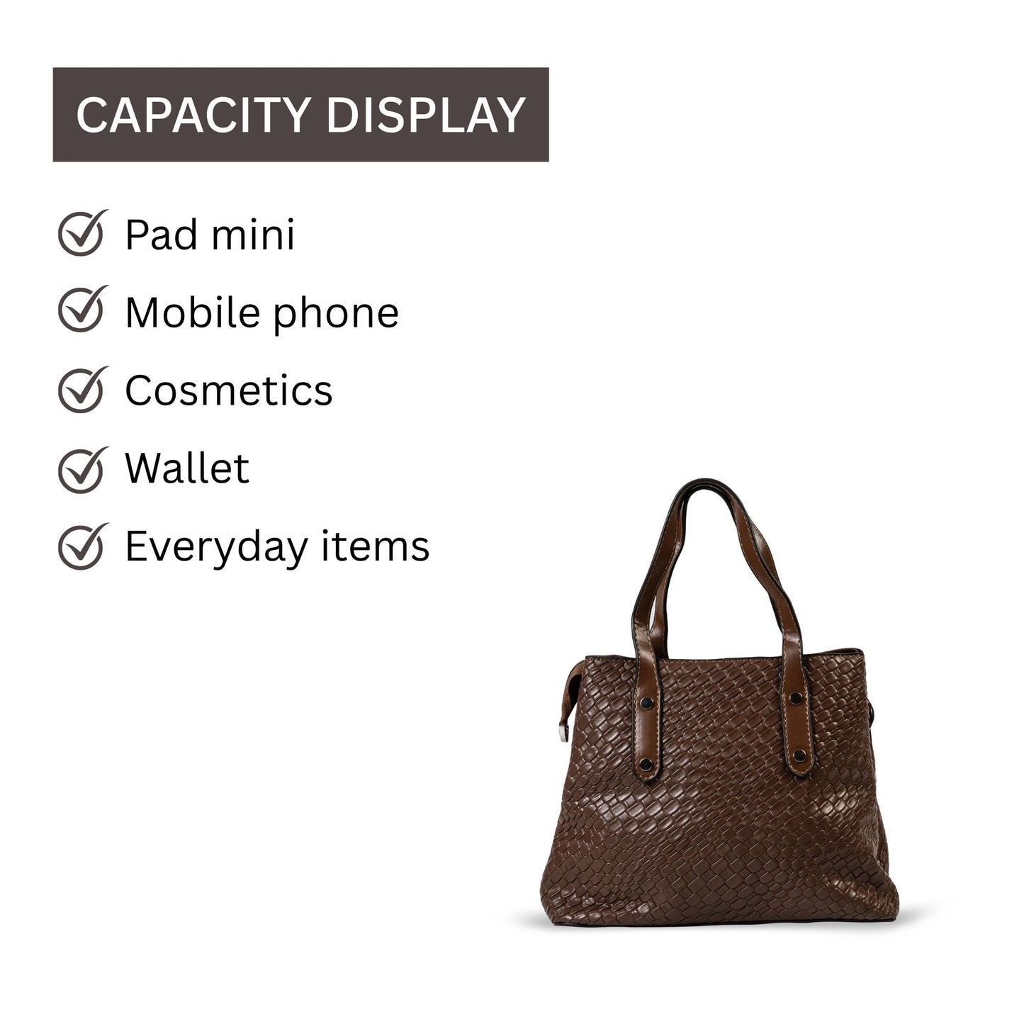 HB143- Elegant Textured Handbag | Premium Quality | Regular Use | Luxury Style | Imported