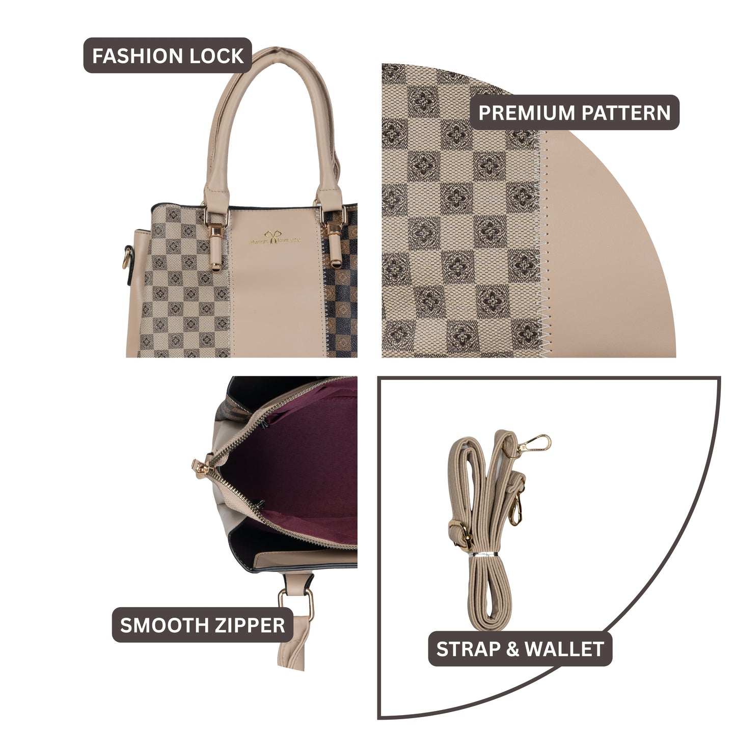 HB132- Elegant Textured Handbag | Premium Quality | Regular Use | Luxury Style | Imported