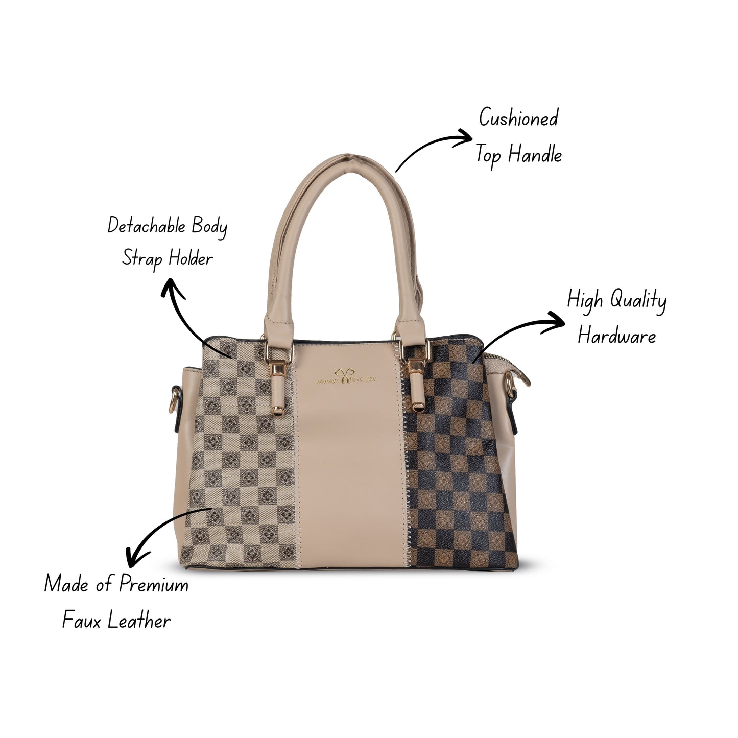 HB132- Elegant Textured Handbag | Premium Quality | Regular Use | Luxury Style | Imported