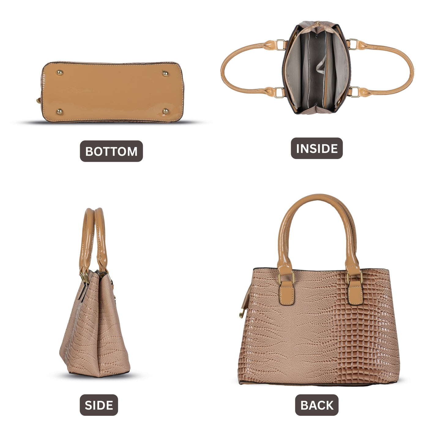 HB136- Elegant Textured Handbag | Premium Quality | Regular Use | Luxury Style | Imported