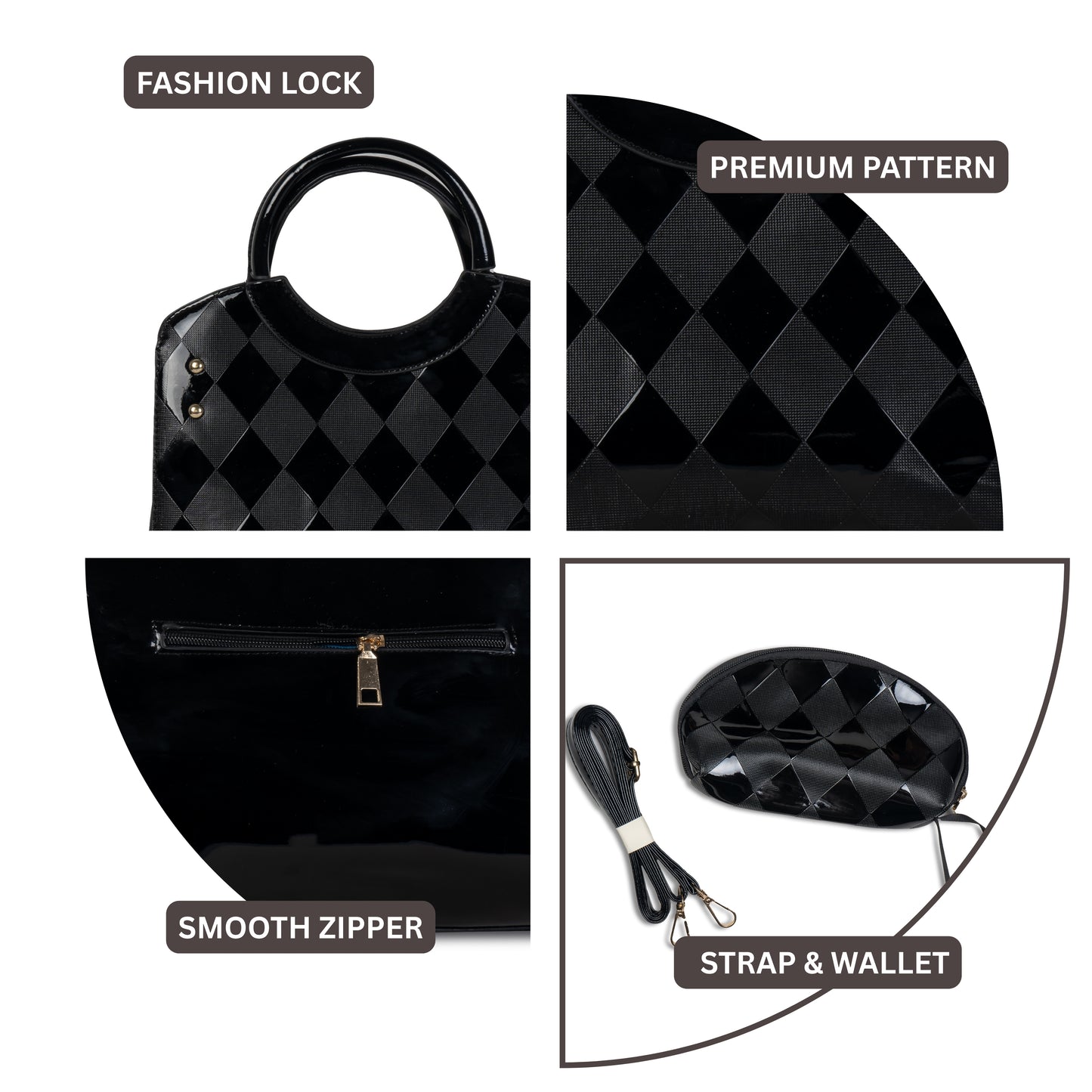 HB137- Elegant Textured Handbag | Premium Quality | Regular Use | Luxury Style | Imported