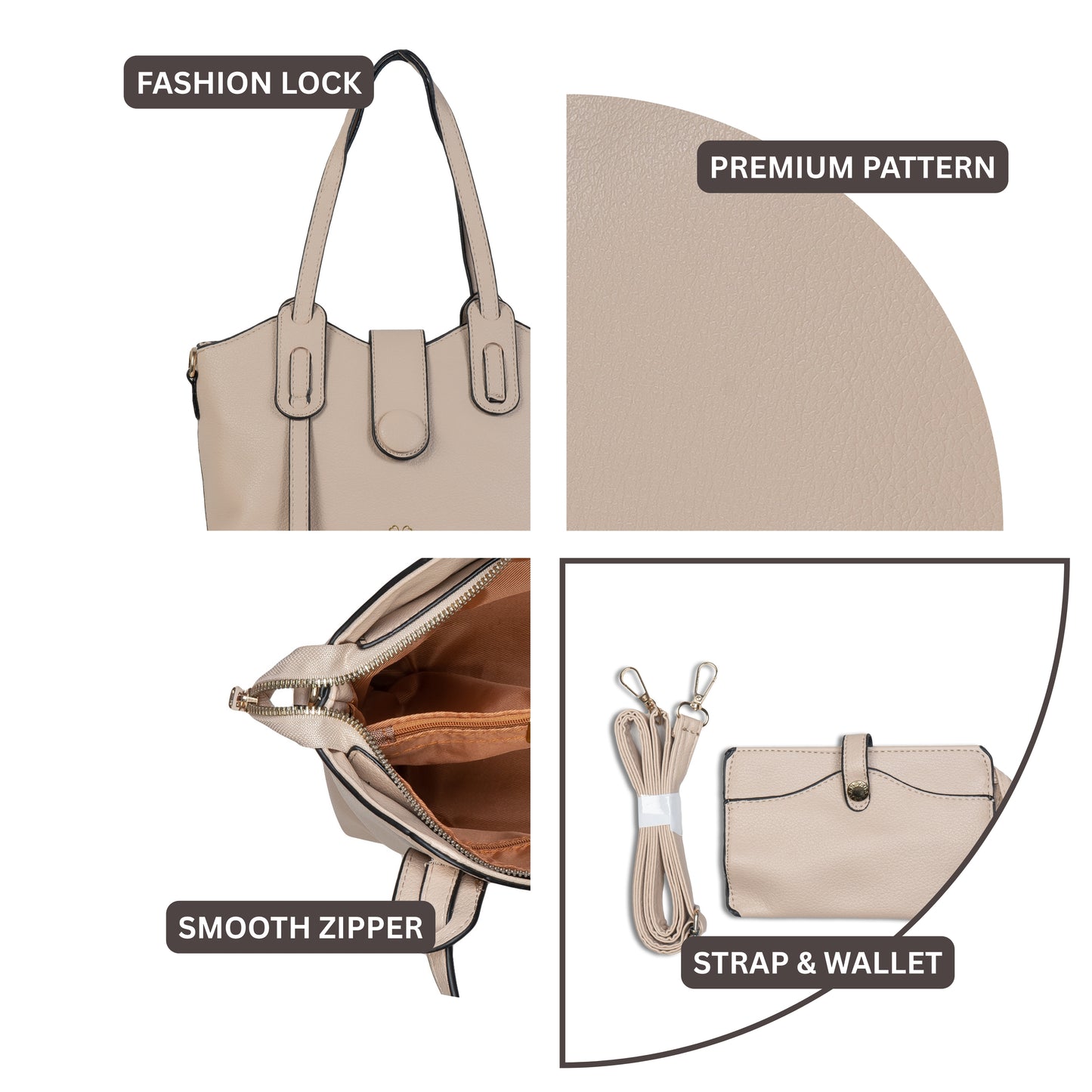 HB140- Elegant Textured Handbag | Premium Quality | Regular Use | Luxury Style | Imported