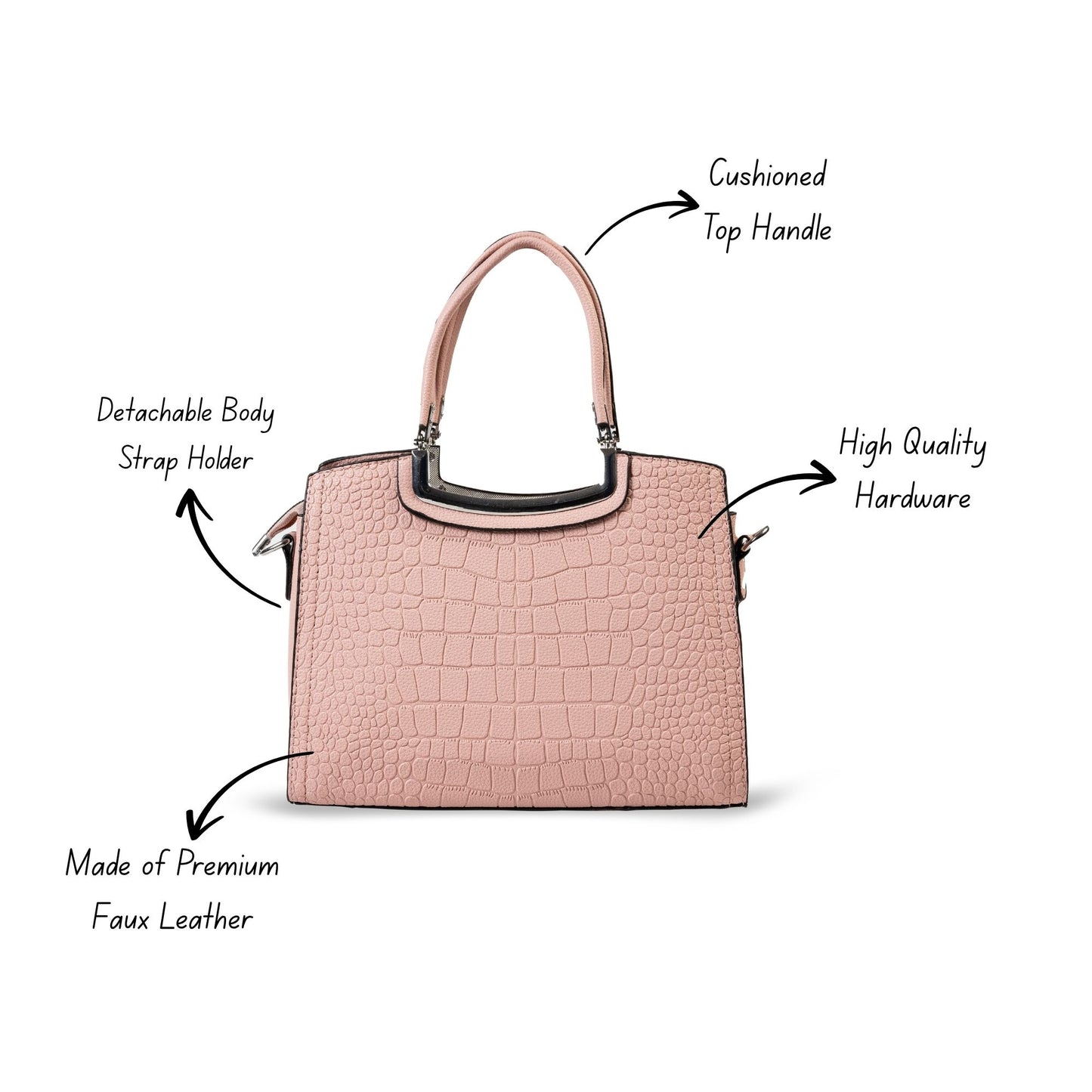 HB144- Elegant Textured Handbag | Premium Quality | Regular Use | Luxury Style | Imported