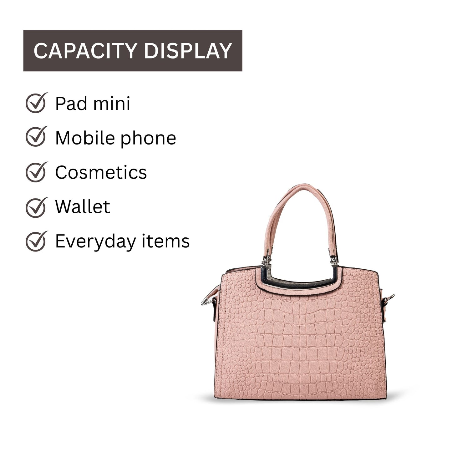 HB144- Elegant Textured Handbag | Premium Quality | Regular Use | Luxury Style | Imported