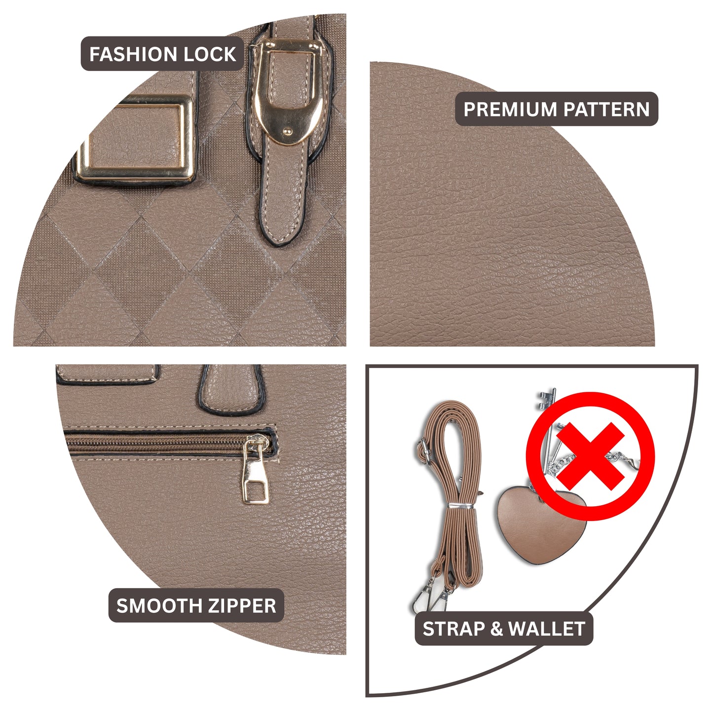HB107 - Elegant Textured Handbag | Premium Quality | Regular Use | Luxury Style | Imported