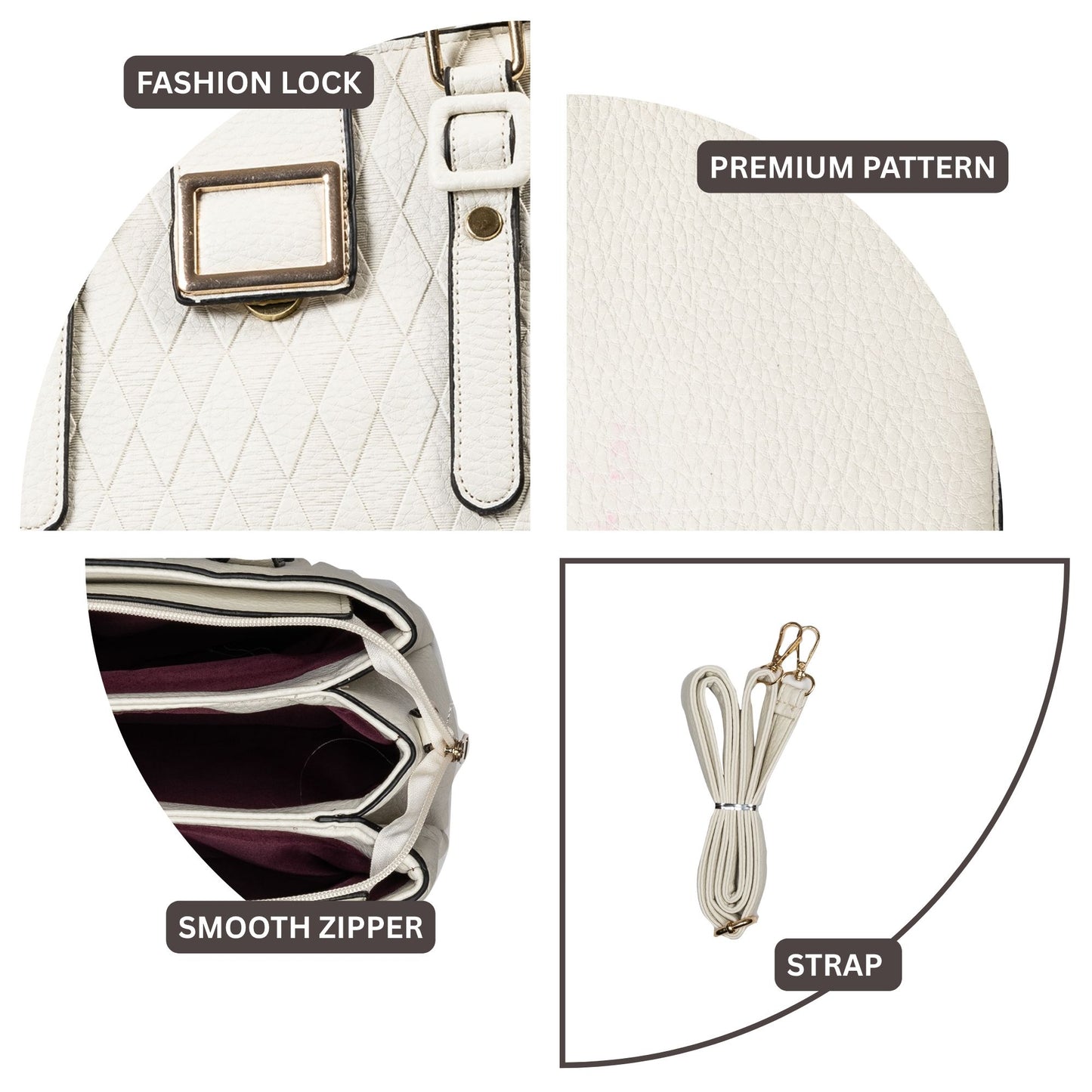 HB149- Elegant Textured Handbag | Premium Quality | Regular Use | Luxury Style | Imported