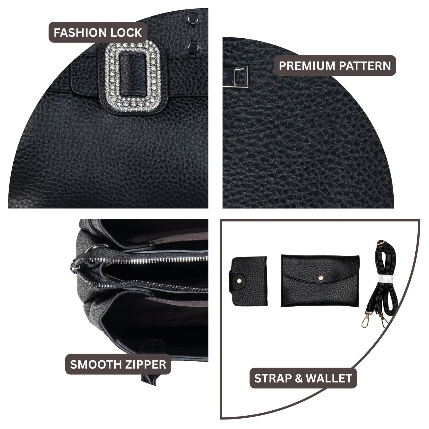 HB110 - Elegant Textured Handbag | Premium Quality | Regular Use | Luxury Style | Imported