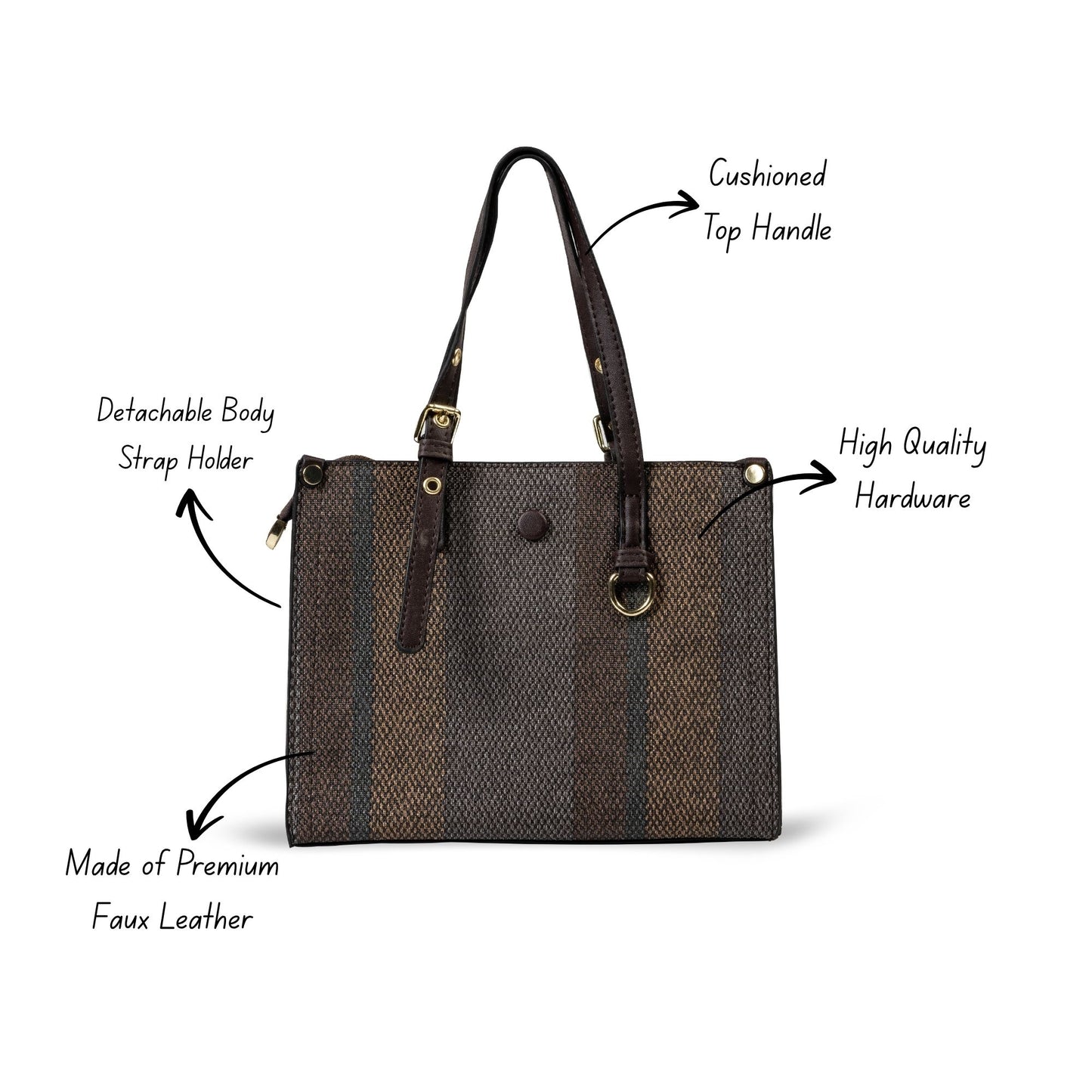 HB141- Elegant Textured Handbag | Premium Quality | Regular Use | Luxury Style | Imported