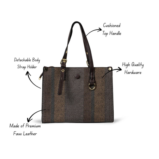 HB141- Elegant Textured Handbag | Premium Quality | Regular Use | Luxury Style | Imported
