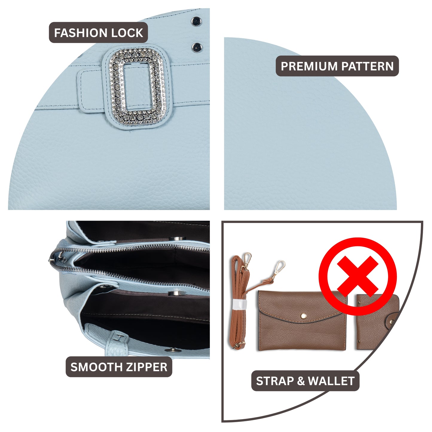 HB111 - Elegant Textured Handbag | Premium Quality | Regular Use | Luxury Style | Imported