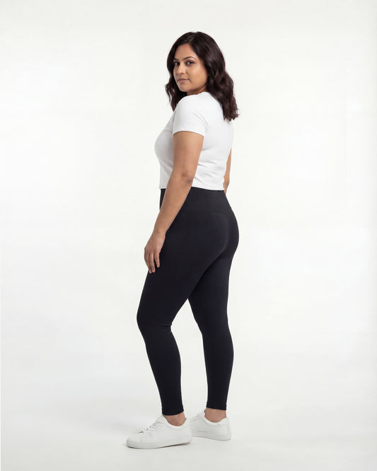 Black High Waist Leggings for Women | Stretchable, Breathable, Soft Fabric | All-Day Comfort Activewear Pants