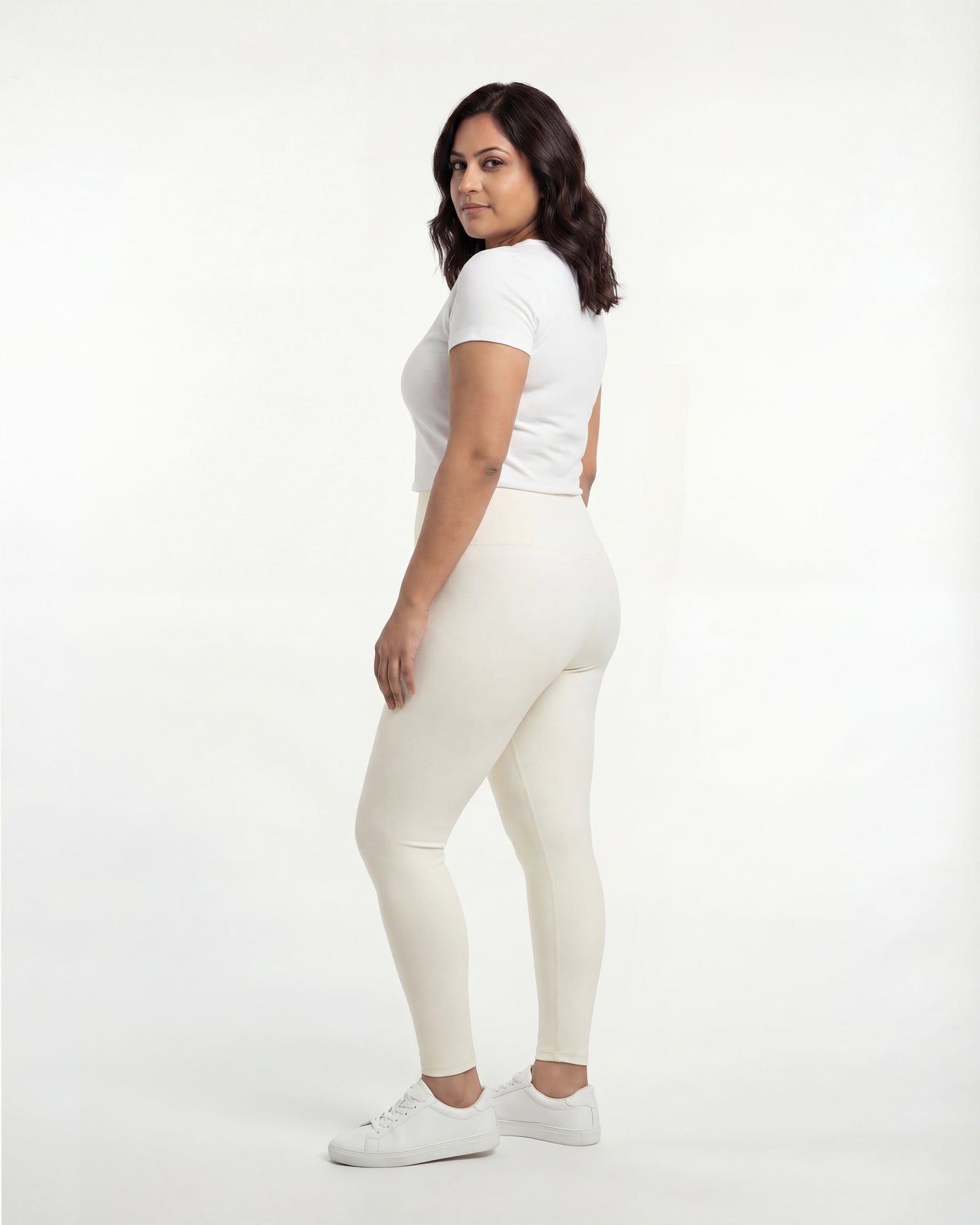 Beige High Waist Leggings for Women | Stretchable, Breathable, Soft Fabric | All-Day Comfort Activewear Pants