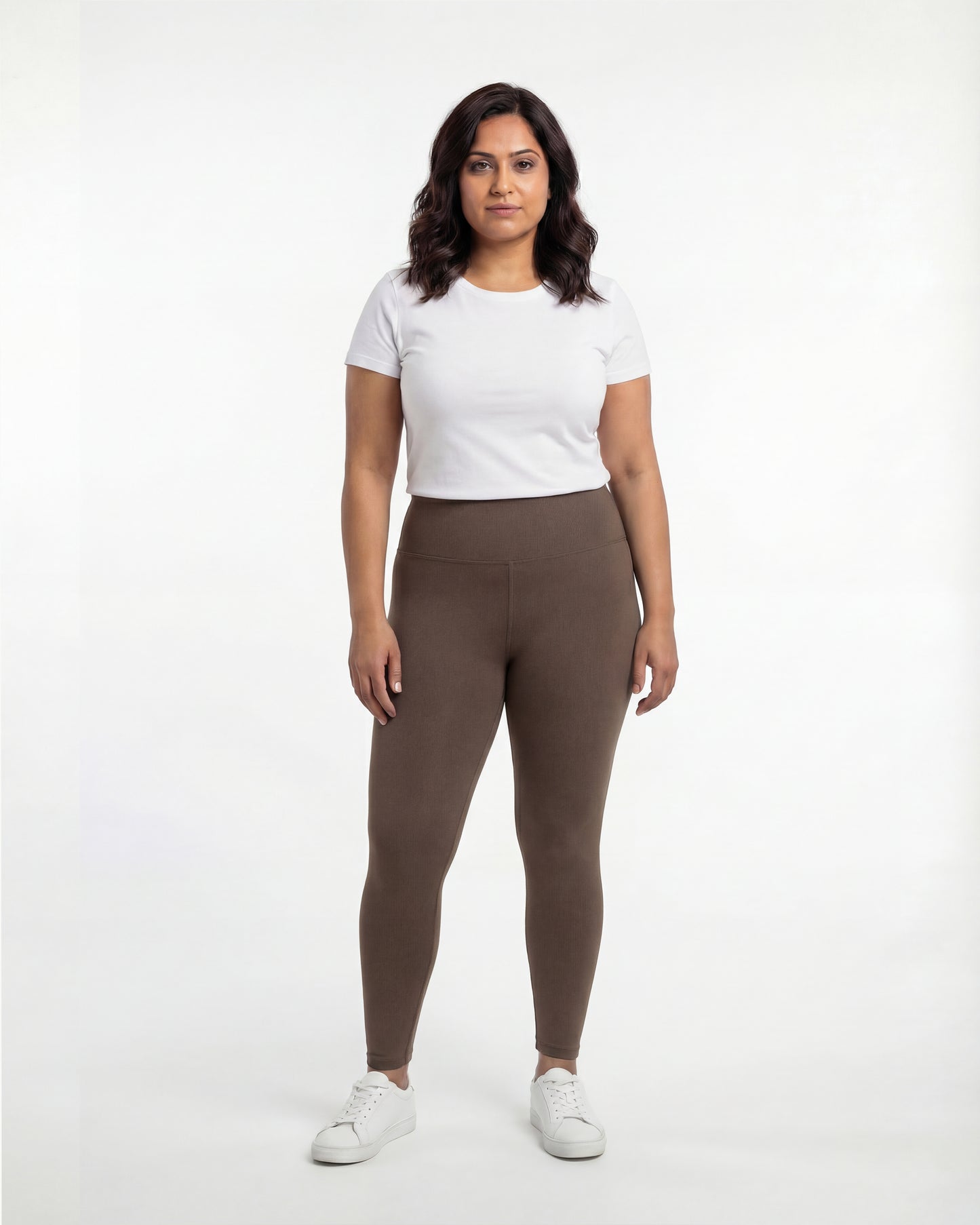 Brown High Waist Leggings for Women | Stretchable, Breathable, Soft Fabric | All-Day Comfort Activewear Pants