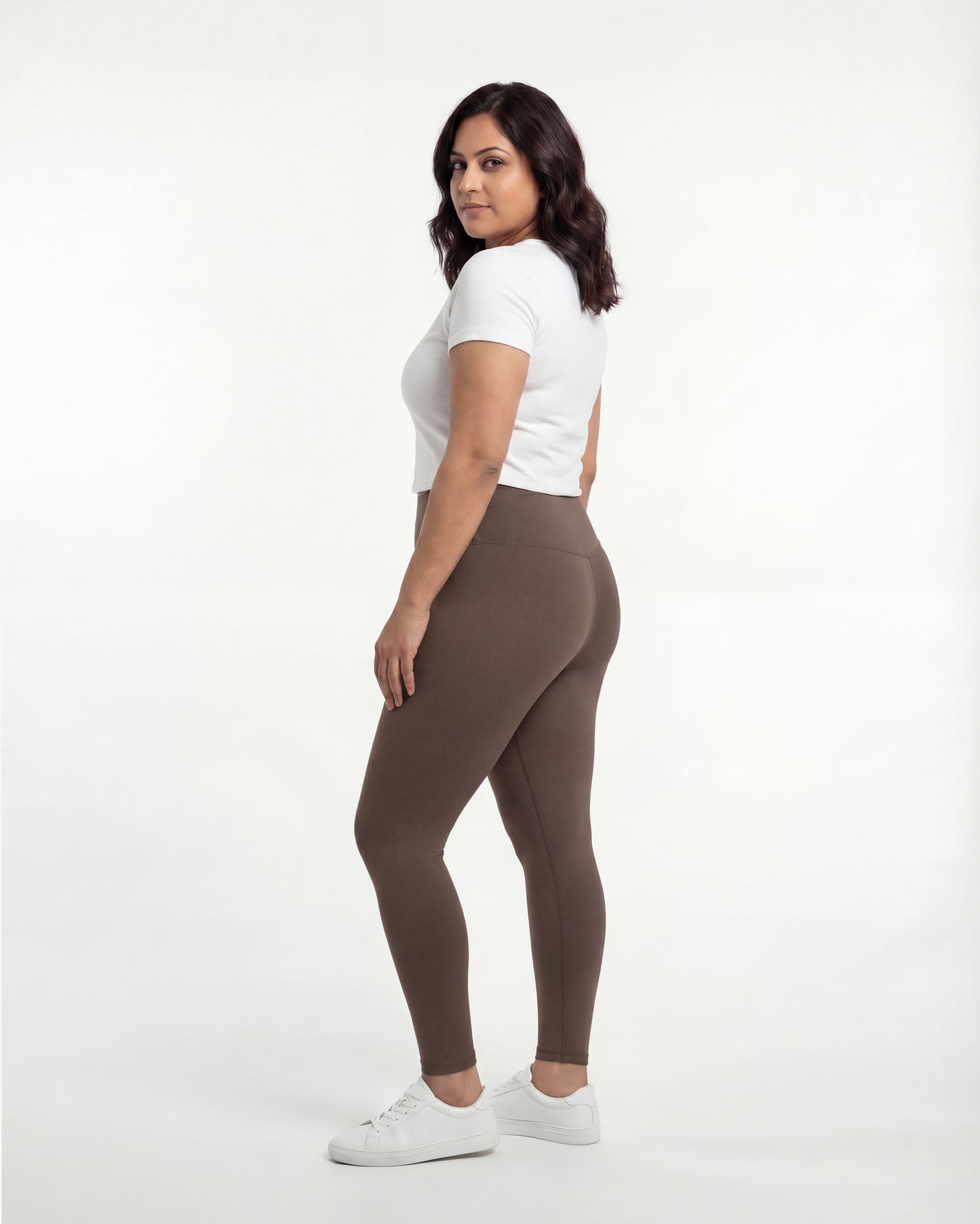 Brown High Waist Leggings for Women | Stretchable, Breathable, Soft Fabric | All-Day Comfort Activewear Pants