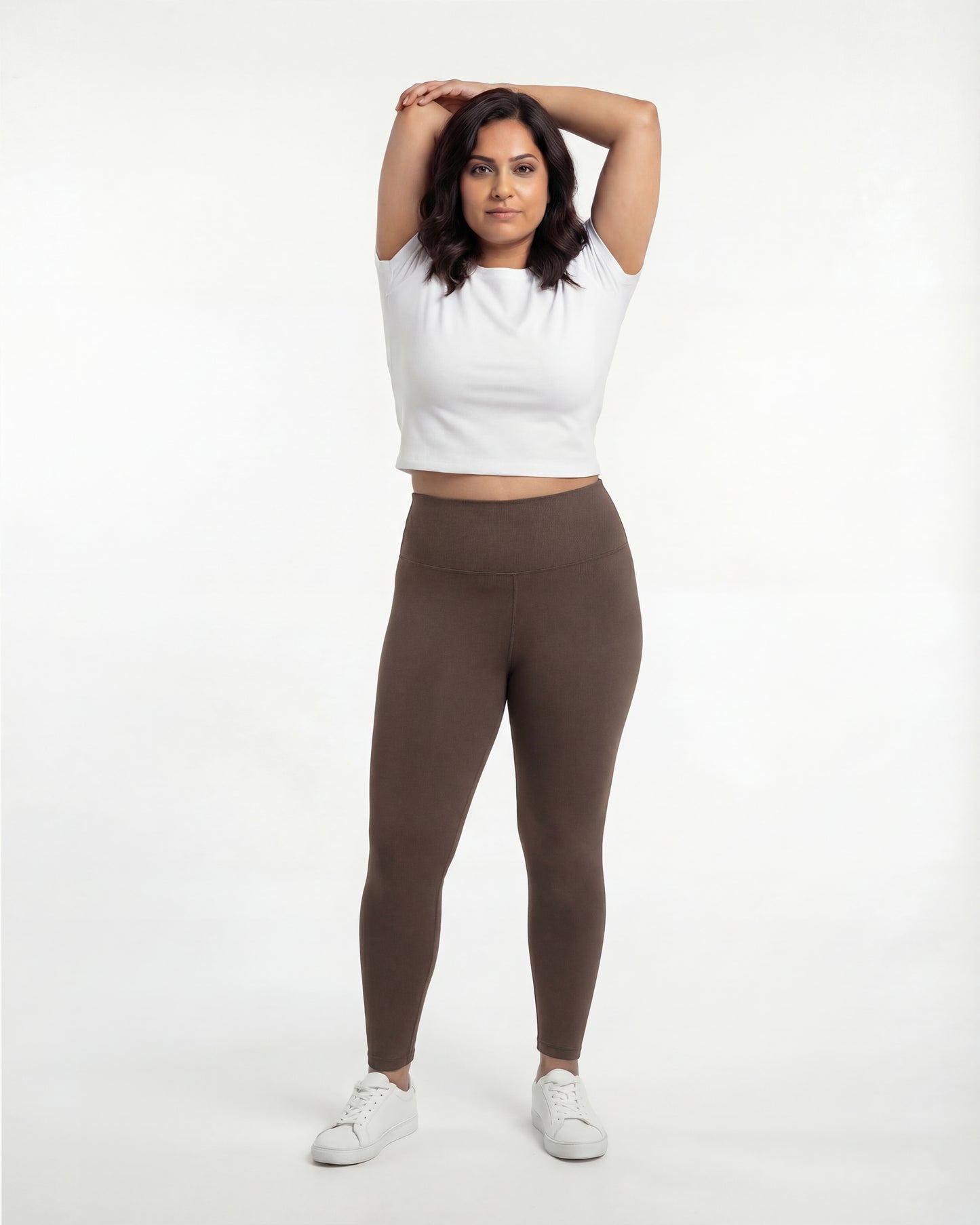 Brown High Waist Leggings for Women | Stretchable, Breathable, Soft Fabric | All-Day Comfort Activewear Pants