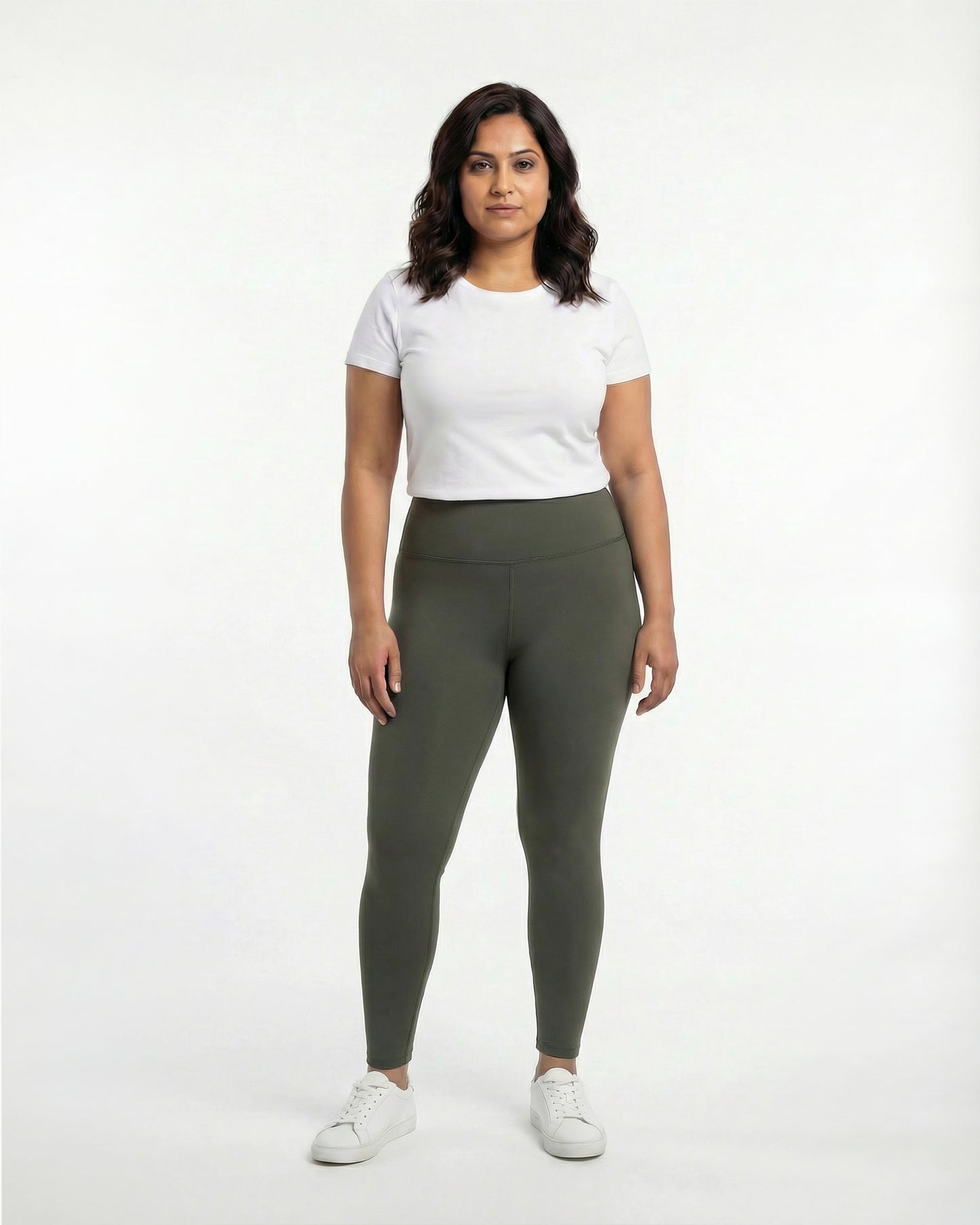 Olive Green - High Waist Leggings for Women | Stretchable, Breathable, Soft Fabric | All-Day Comfort Activewear Pants