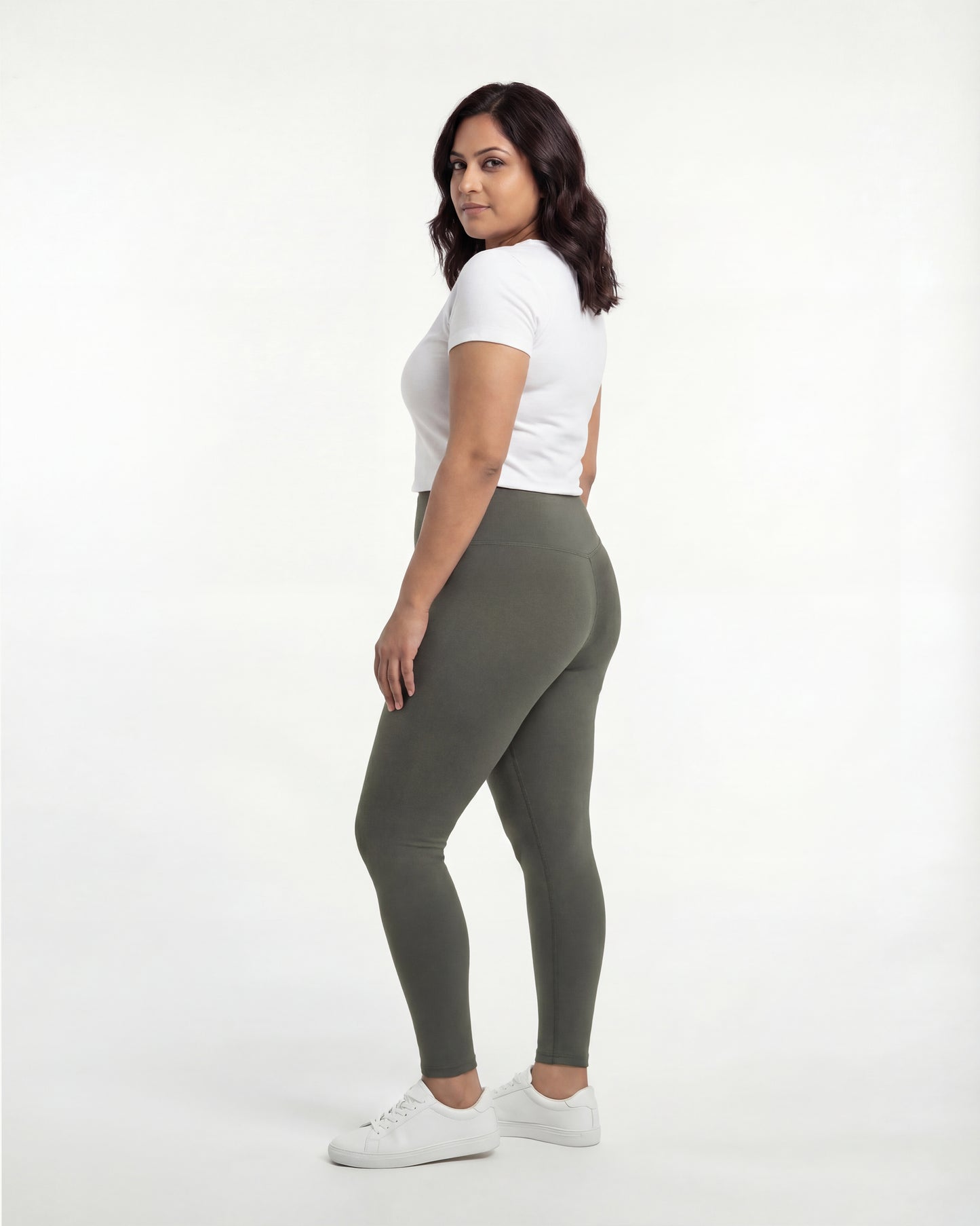 Olive Green - High Waist Leggings for Women | Stretchable, Breathable, Soft Fabric | All-Day Comfort Activewear Pants
