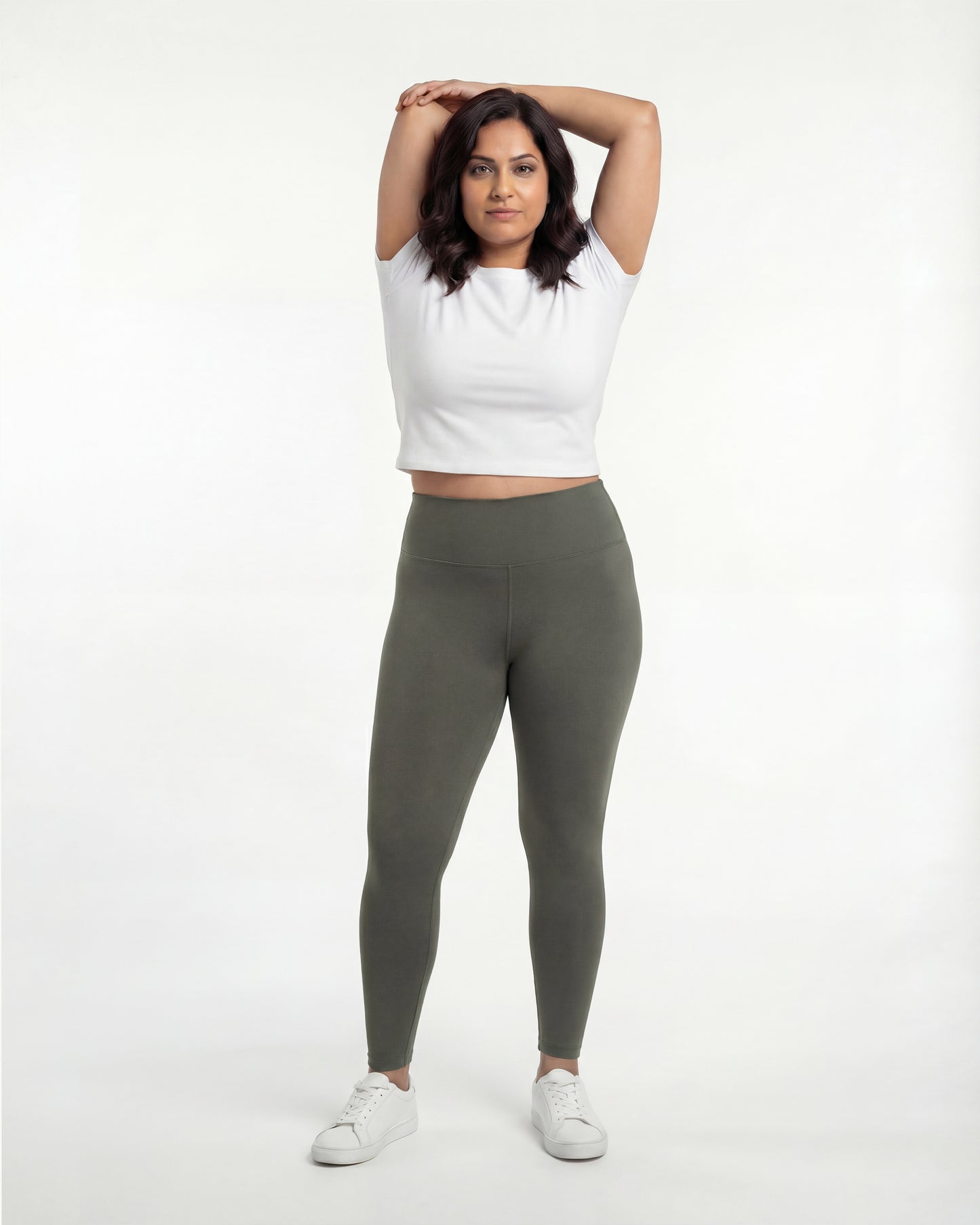 Olive Green - High Waist Leggings for Women | Stretchable, Breathable, Soft Fabric | All-Day Comfort Activewear Pants