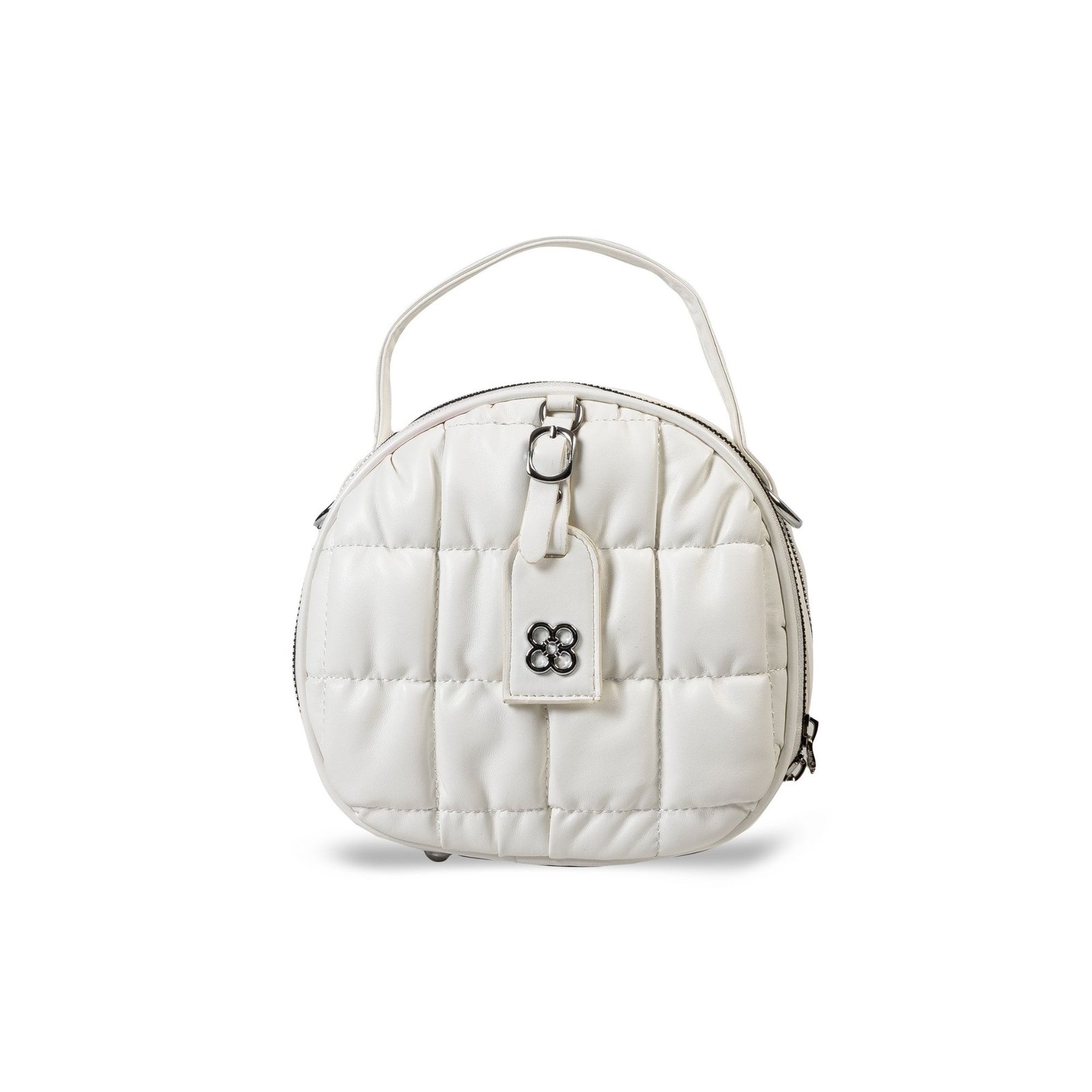 FIRSTGLOW Chic Round Leatherette Crossbody – Pearl White Edition - Image 2
