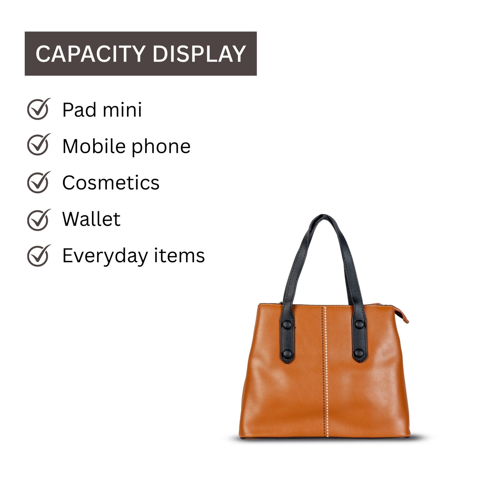 FIRSTGLOW Premium Pebble-Texture Everyday Handbag with Dual Handles – Tan - Image 8