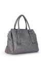 FIRSTGLOW Classic Smooth-Texture Handbag with Dual Handles – Urban Grey