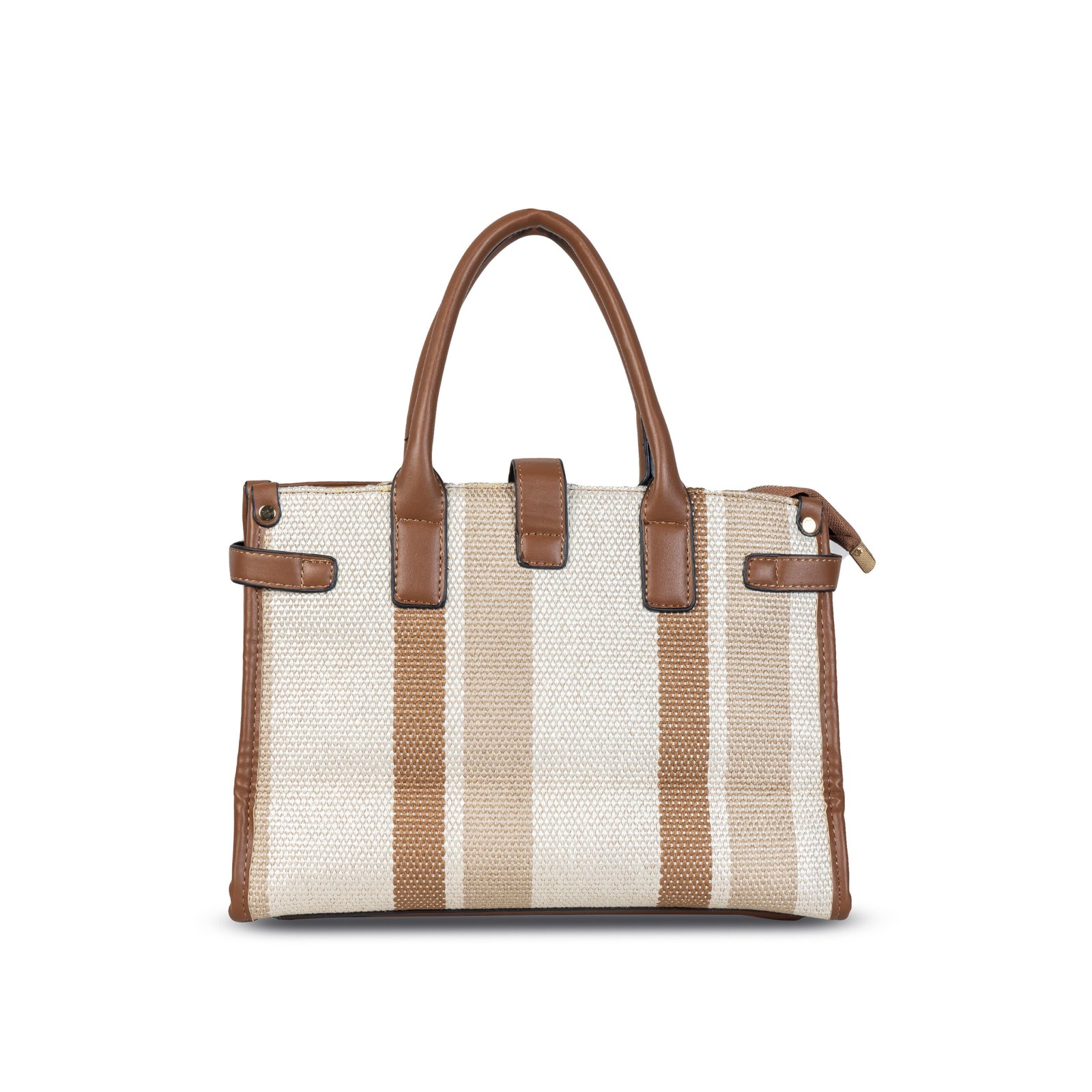 FIRSTGLOW Classic Woven Texture Handbag with Premium Leatherette Trim – Caramel Sandstone - Image 4