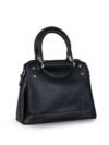 FIRSTGLOW Regal Quilted Leatherette Handbag with Dual Handles – Midnight Noir Finish