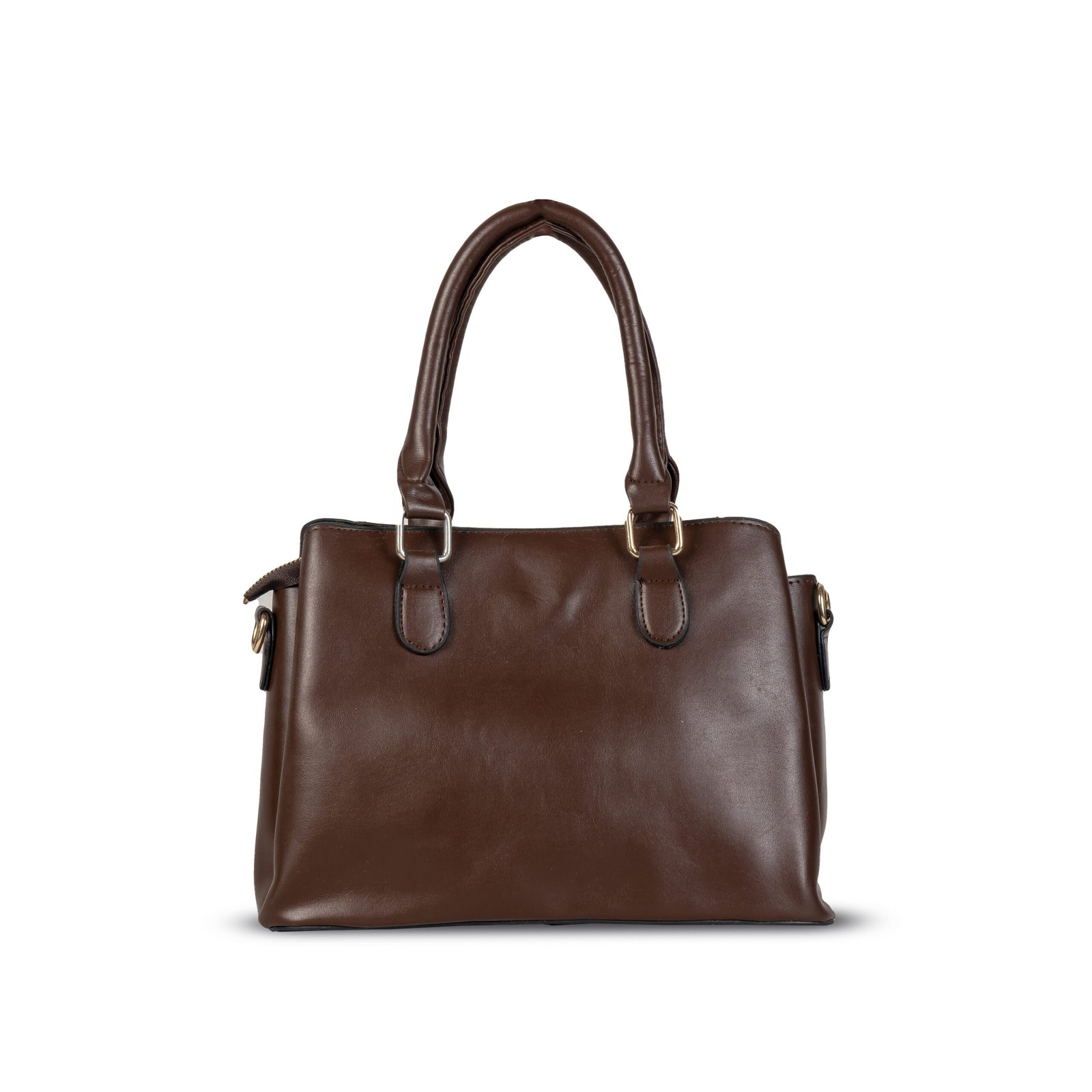 FIRSTGLOW Signature Dual-Tone Checkered Leatherette Handbag – Classic Mocha Fusion - Image 5