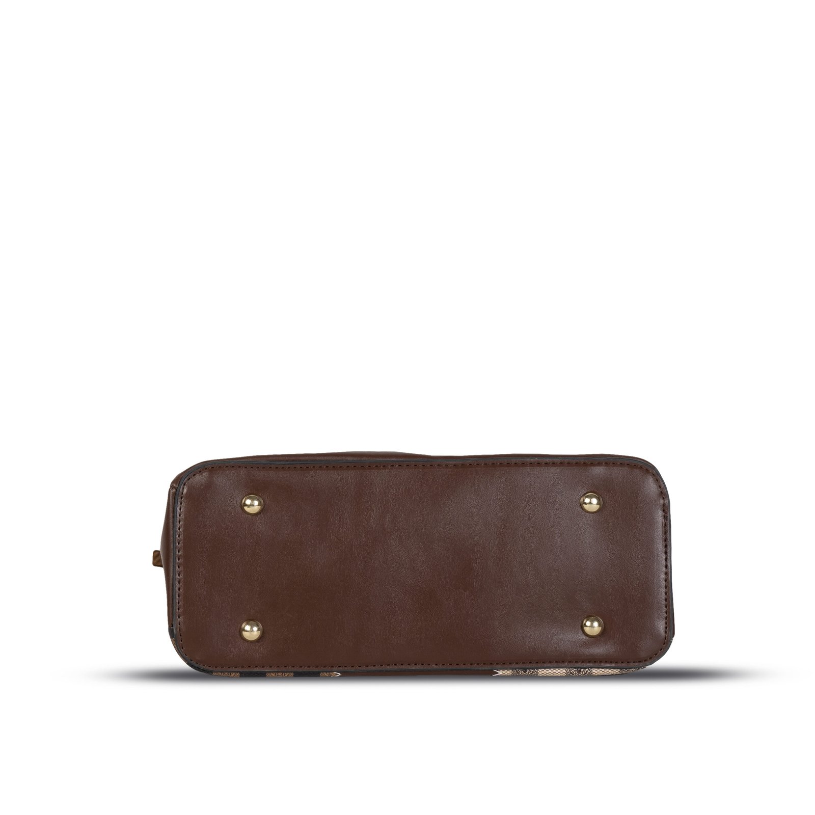 FIRSTGLOW Signature Dual-Tone Checkered Leatherette Handbag – Classic Mocha Fusion - Image 6