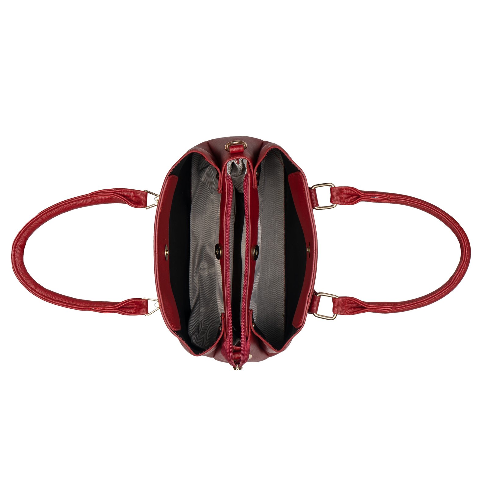 FIRSTGLOW Premium Leatherette Handbag with Dual Handles – Ruby Flame - Image 7